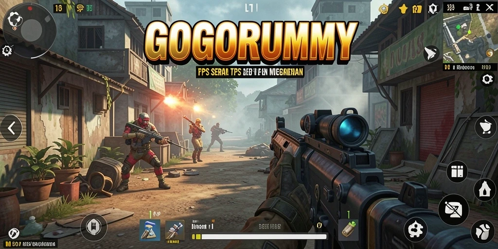 Screenshot menampilkan aksi intens di GOGORUMMY.