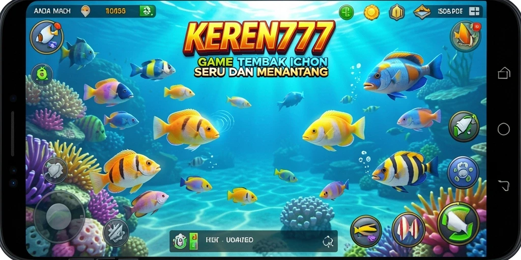Tampilan gameplay KEREN777 yang menampilkan aksi Tembak Ikan seru.