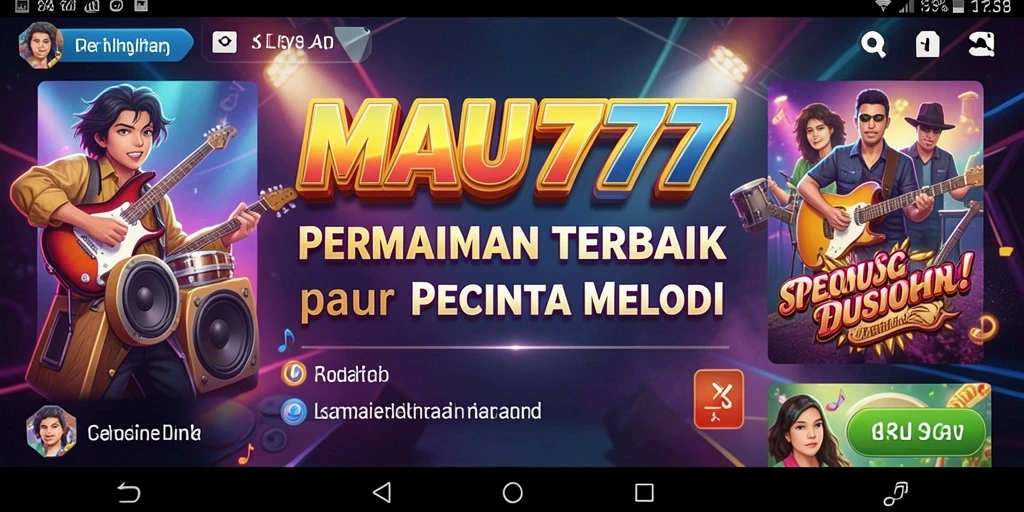 Screenshot MAU777 menampilkan pengalaman bermain musik yang seru.