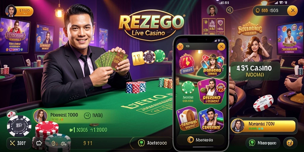 Tampilan gameplay seru dan interaktif di REZEGO Live Casino.