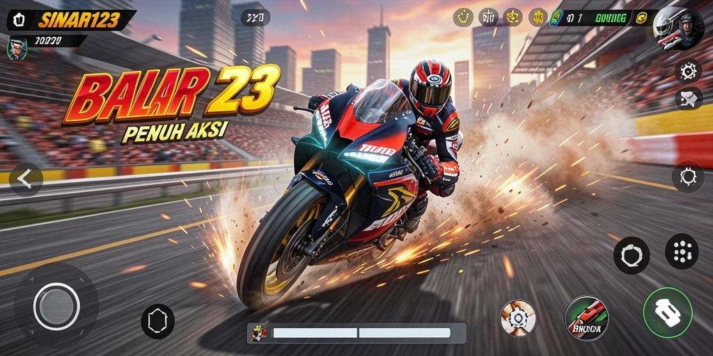Gameplay mendebarkan dalam balap motor SINAR123.