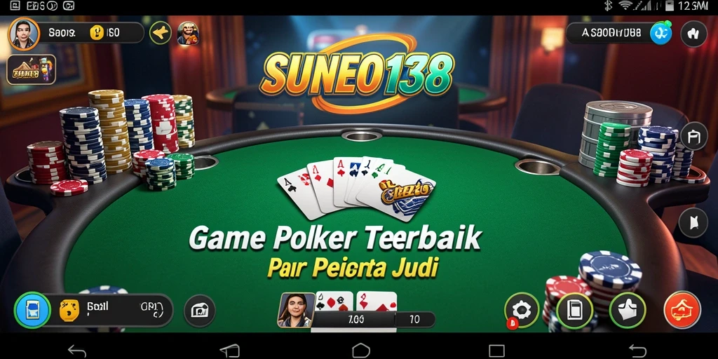 Tampilan gameplay Poker yang seru di SUNEO138.