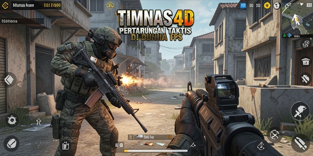 Tampilan gameplay seru di TIMNAS4D dengan aksi FPS yang mendebarkan.
